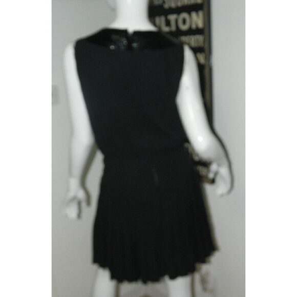 Pat Sandler For Highlight Dress Size 6 Black Beaded Collar 60s Couture LBD - Picture 2 of 11